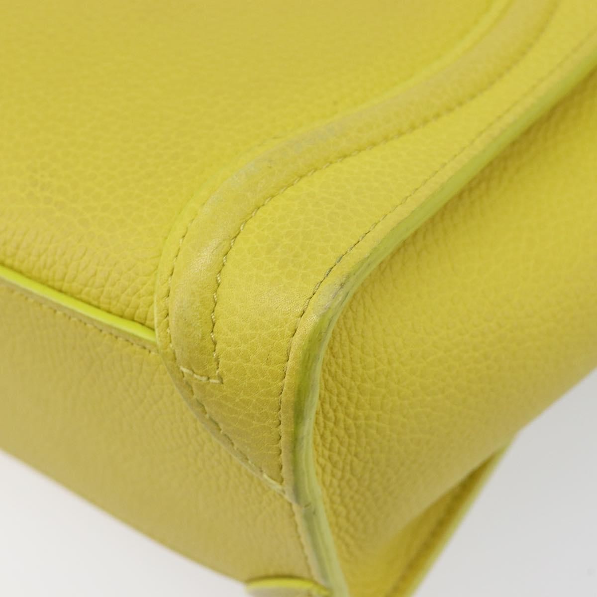 Celine Luggage Grainy Leather Yellow Leather Handbag (Pre-Owned)
