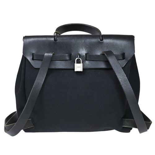 Hermès Herbag Navy Canvas Backpack Bag (Pre-Owned)