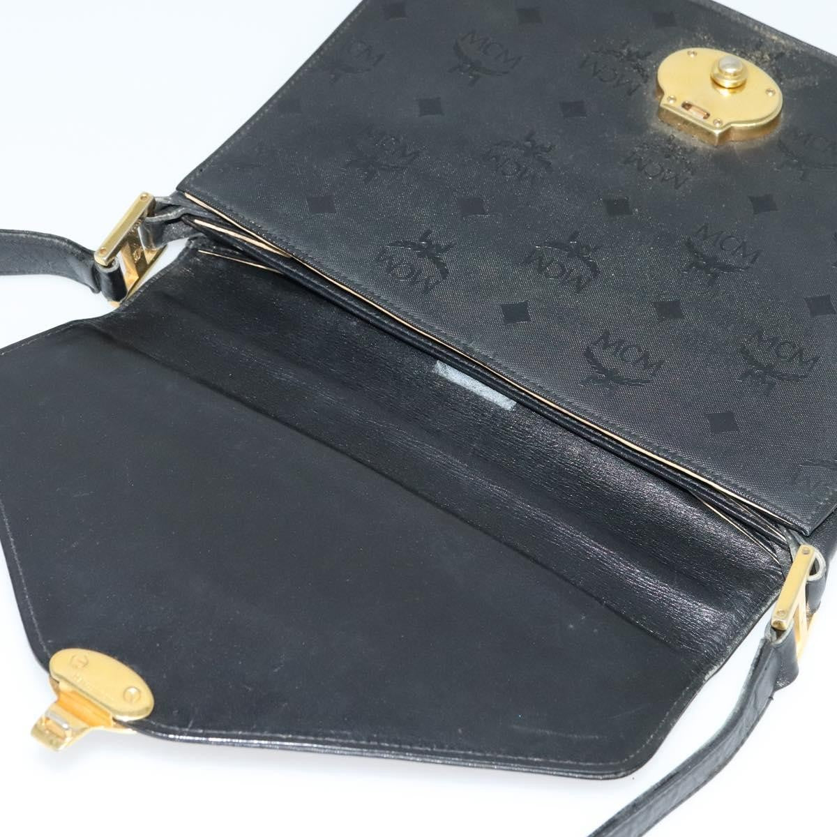 MCM Vintage Leather Black Canvas Handbag (Pre-Owned)