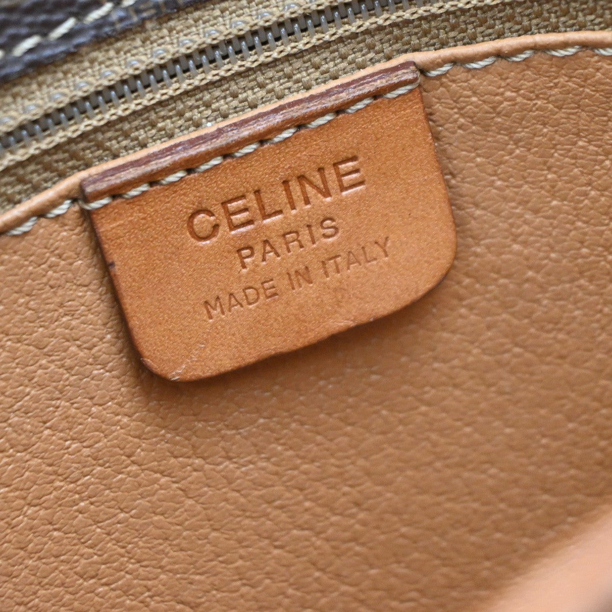 Celine Vintage Macadam Canvas And Leather Brown Canvas Shoulder Bag Bag (Pre-Owned)