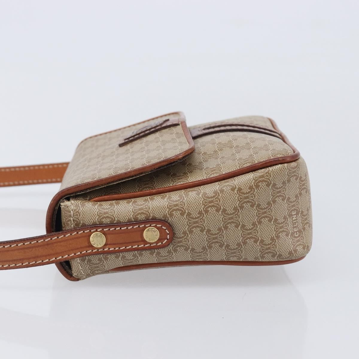 Celine Macadam Shoulder Canvas Beige Canvas Crossbody Bag Bag (Pre-Owned)