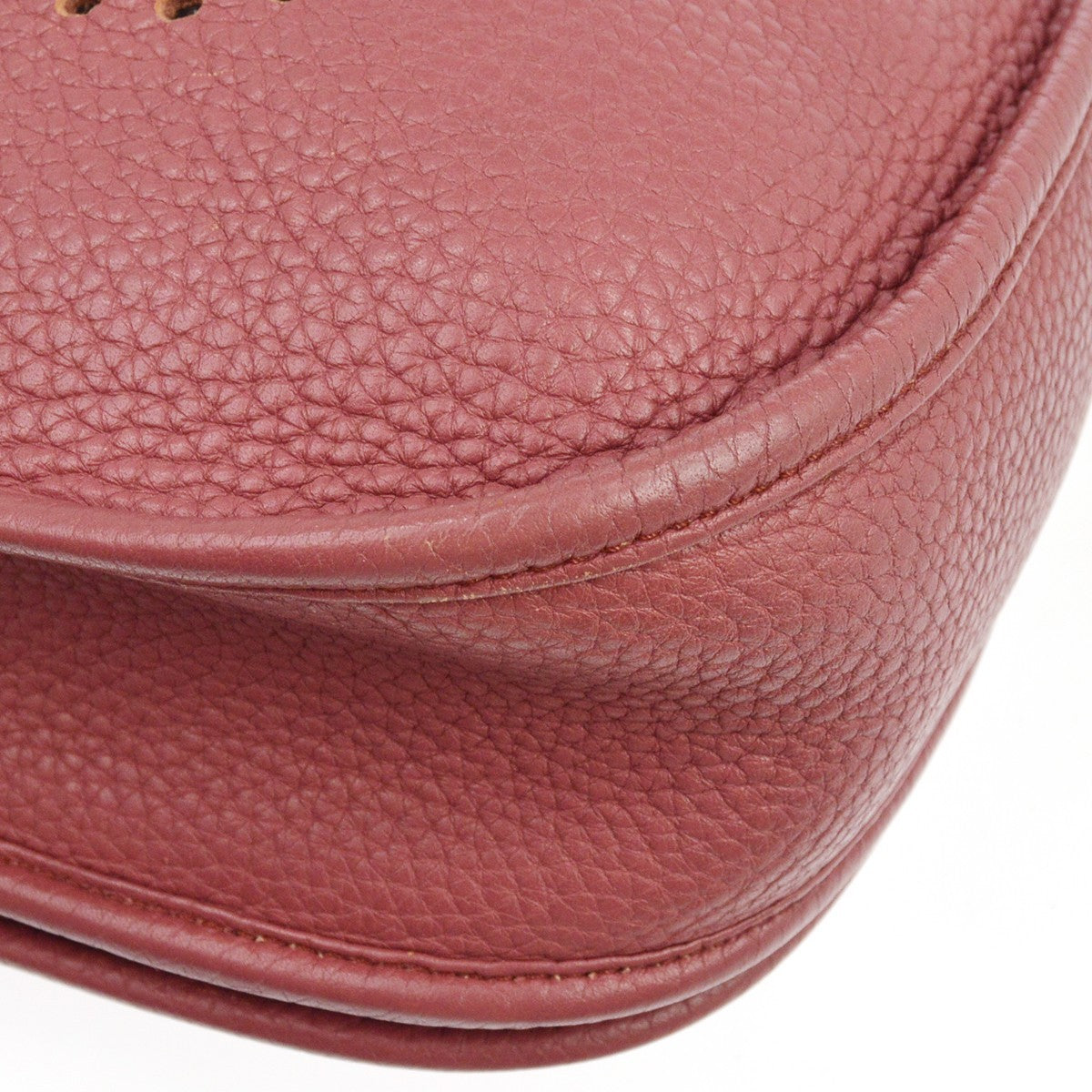 Hermes Evelyne Bag Gen Iii Clemence Burgundy Leather Shoulder Bag Bag (Pre-Owned)