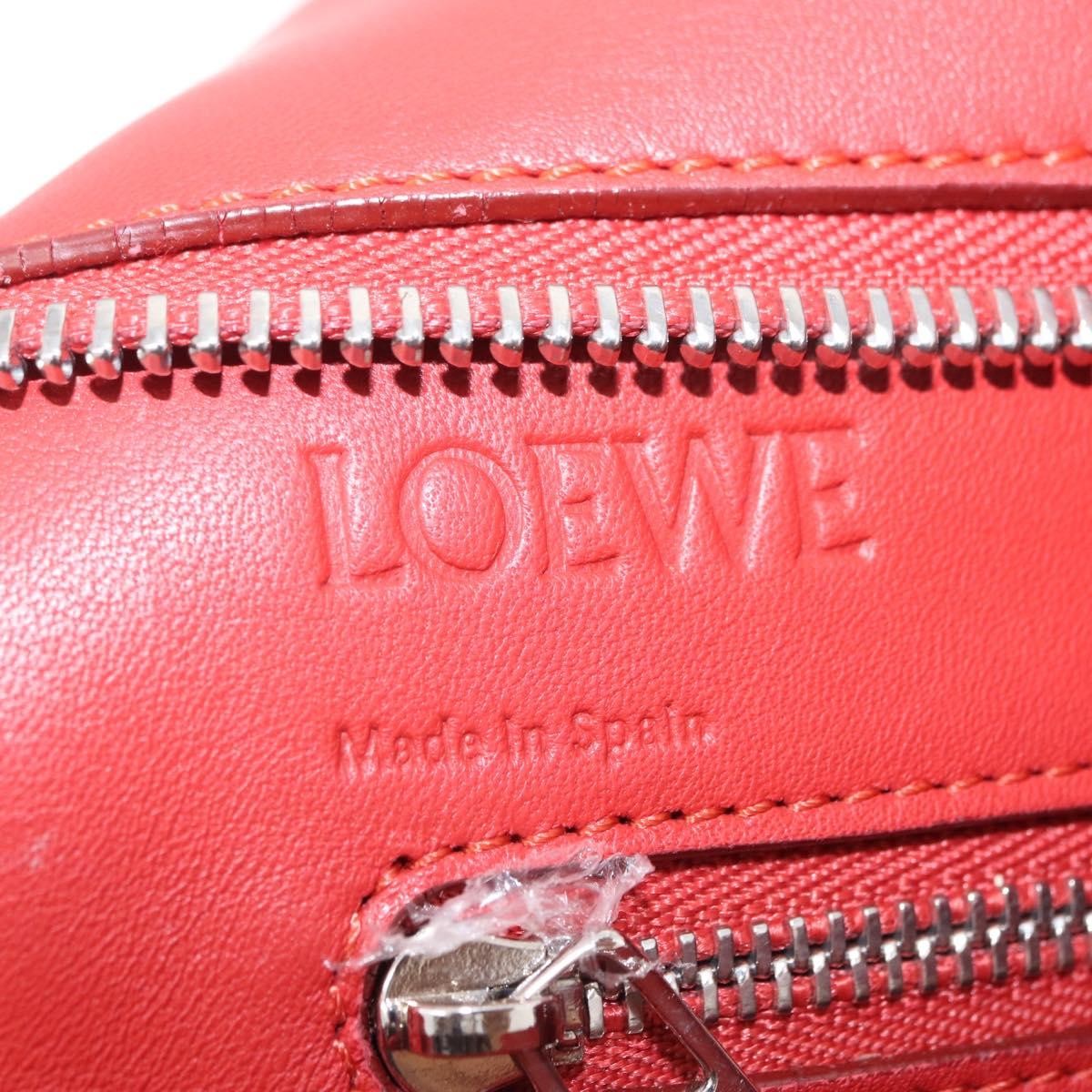 Loewe Tote Leather Red Leather Tote Bag Bag (Pre-Owned)
