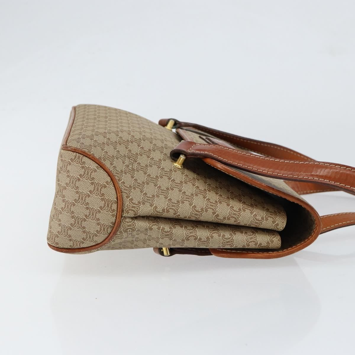 Celine Vintage Macadam Canvas And Leather Beige Canvas Handbag (Pre-Owned)