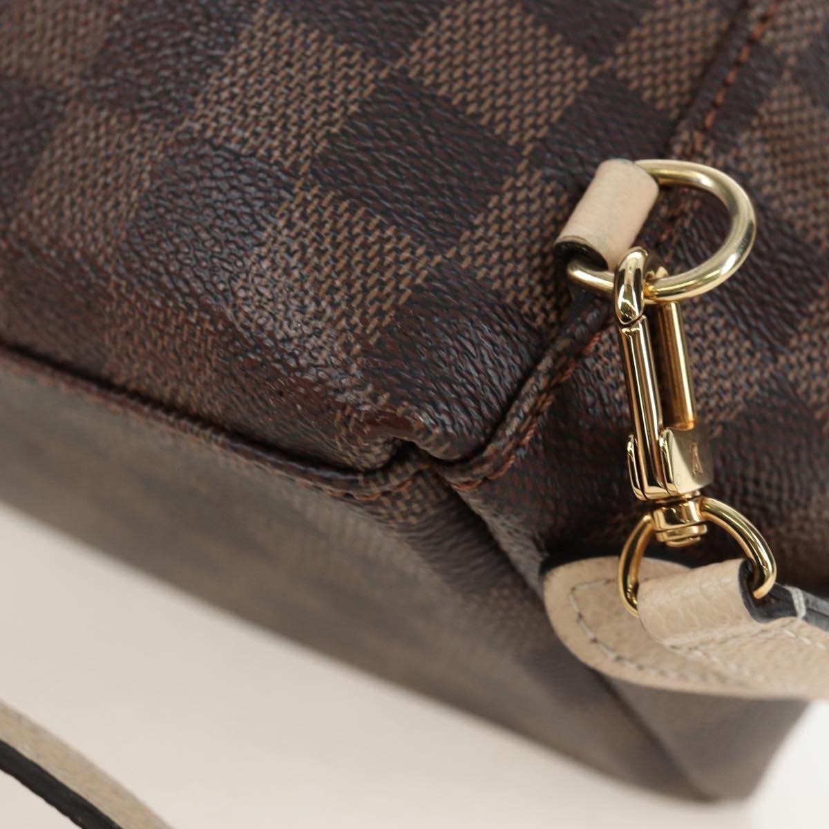 Louis Vuitton Clapton Backpack Damier And Leather Brown Canvas Backpack Bag (Pre-Owned)