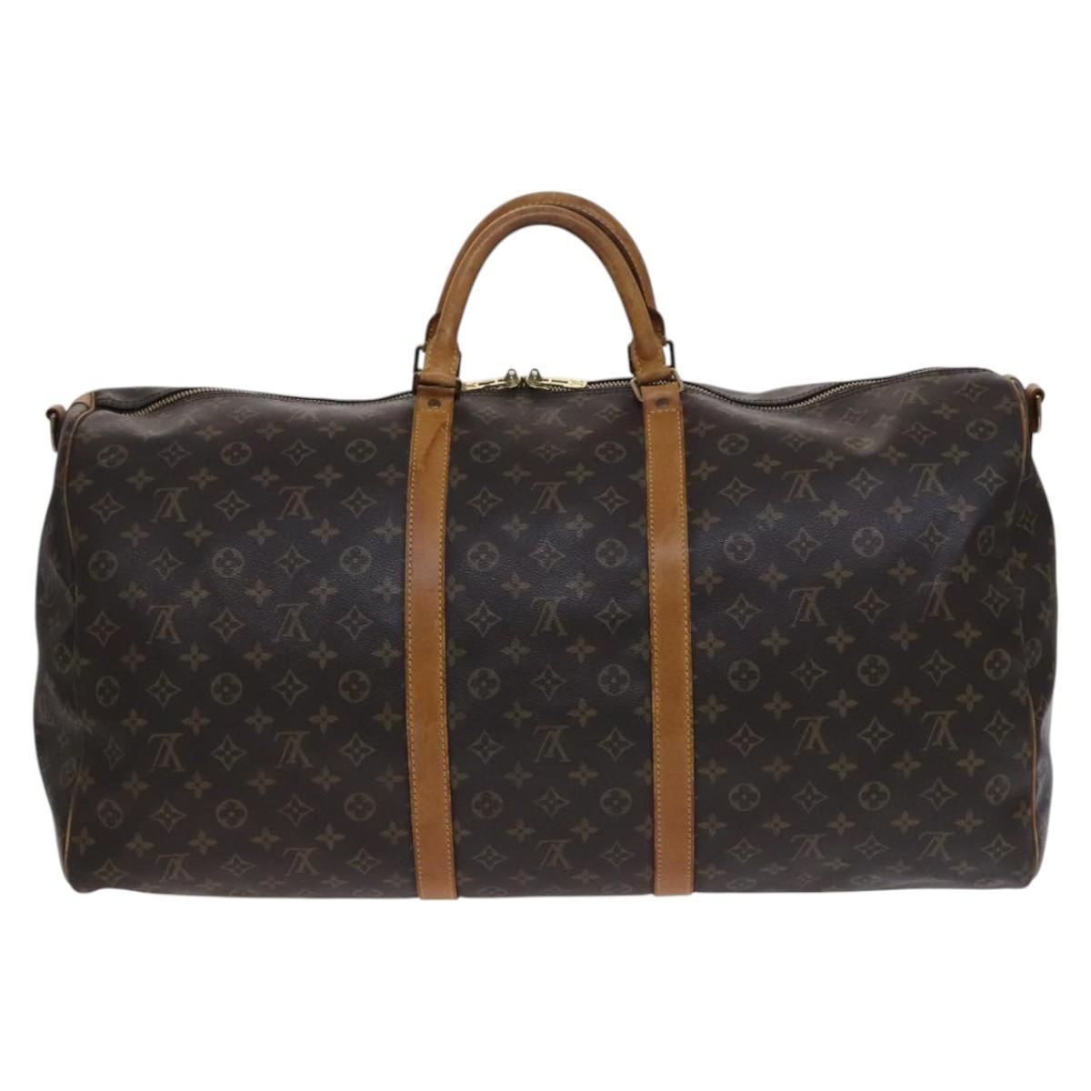 Louis Vuitton Keepall Bandouliere Monogram Canvas Brown Canvas Travel Bag Bag (Pre-Owned)