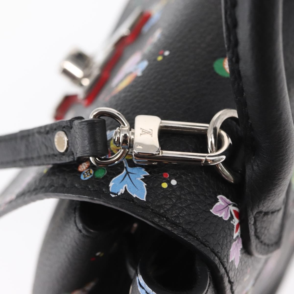 Louis Vuitton Lockme Floral Printed Leather Black Leather Backpack Bag (Pre-Owned)