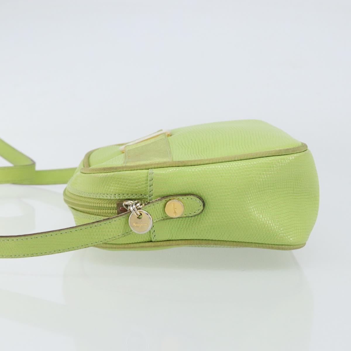 Salvatore Ferragamo Vala Leather Green Leather Shoulder Bag Bag (Pre-Owned)