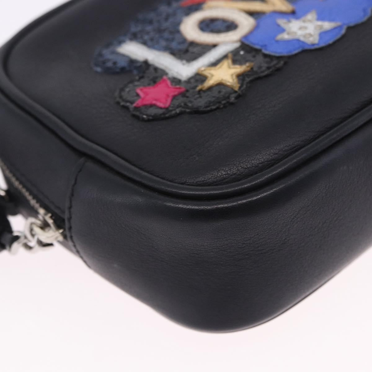 Saint Laurent Classic Monogram Blogger Patch Embellished Leather Black Leather Crossbody Bag Bag (Pre-Owned)
