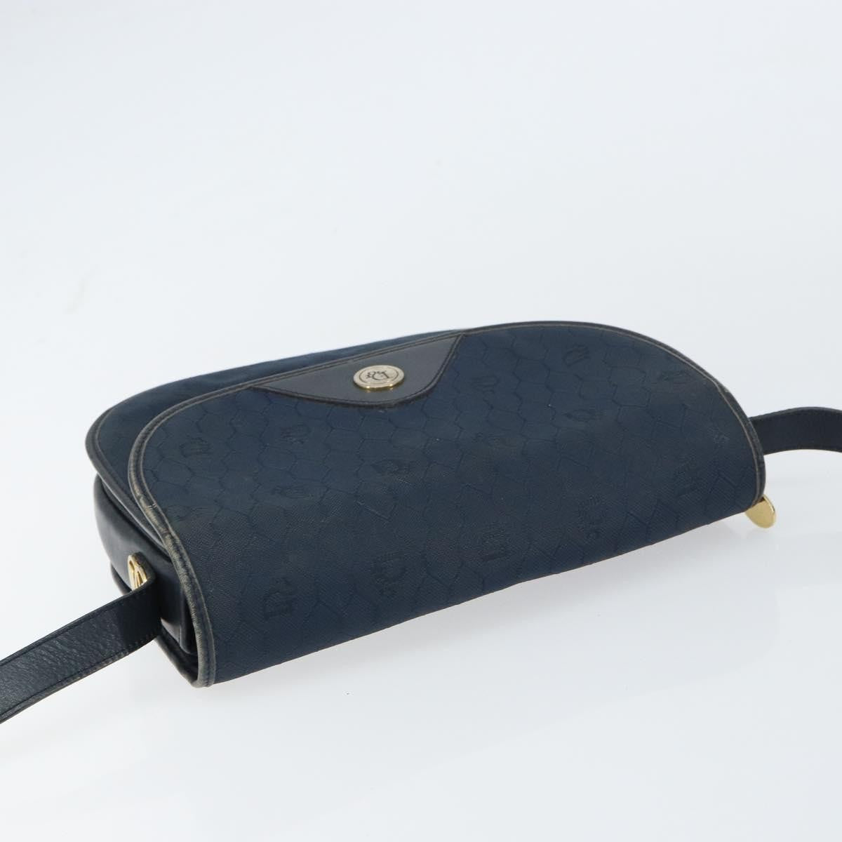 Christian Dior Vintage Honeycomb Canvas Navy Canvas Shoulder Bag Bag (Pre-Owned)