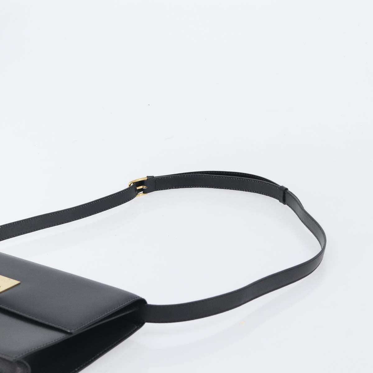 Celine Shoulder Leather Black Leather Shoulder Bag Bag (Pre-Owned)