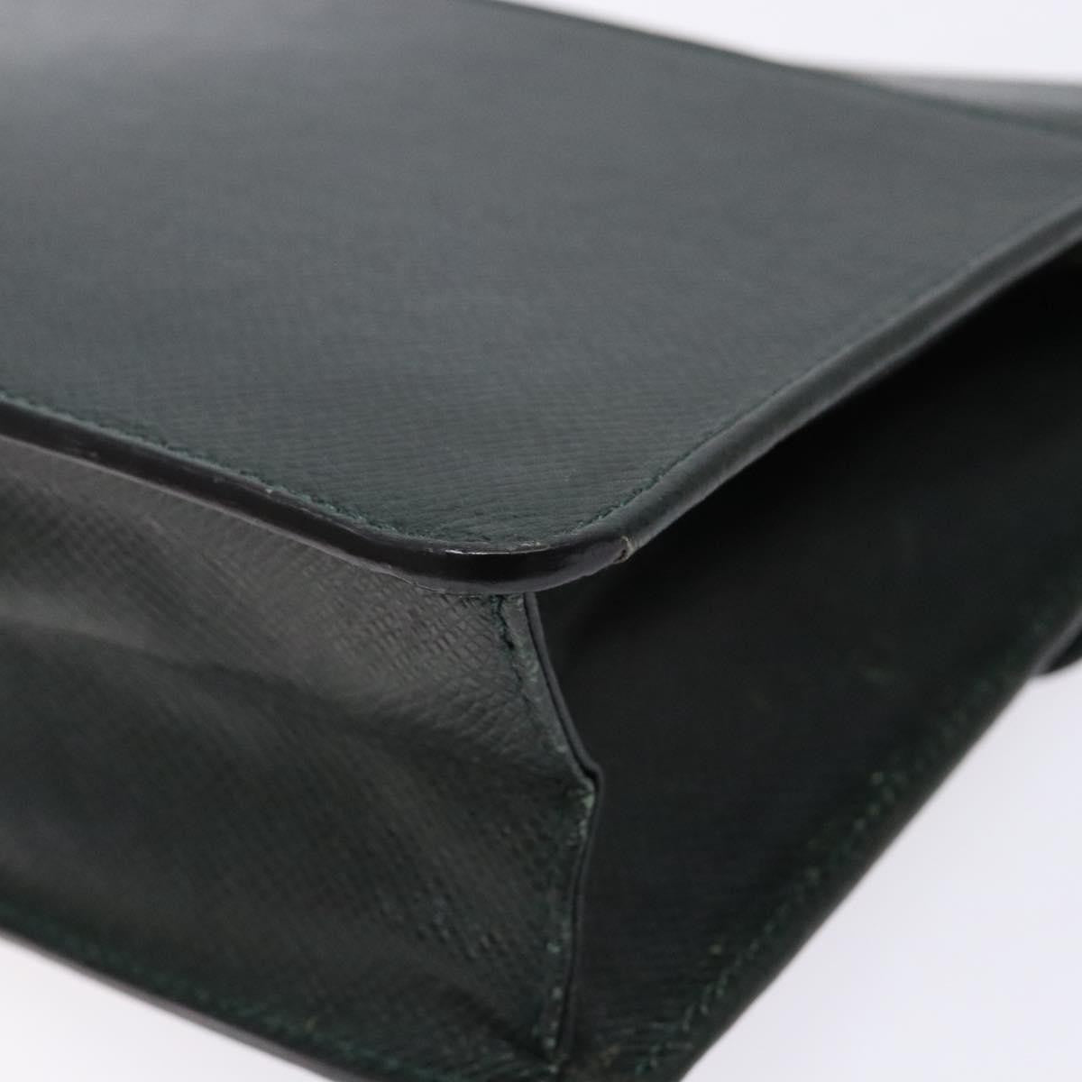 Louis Vuitton Serviette Kourad Taiga Leather Green Leather Clutche & Pouche Bag (Pre-Owned)