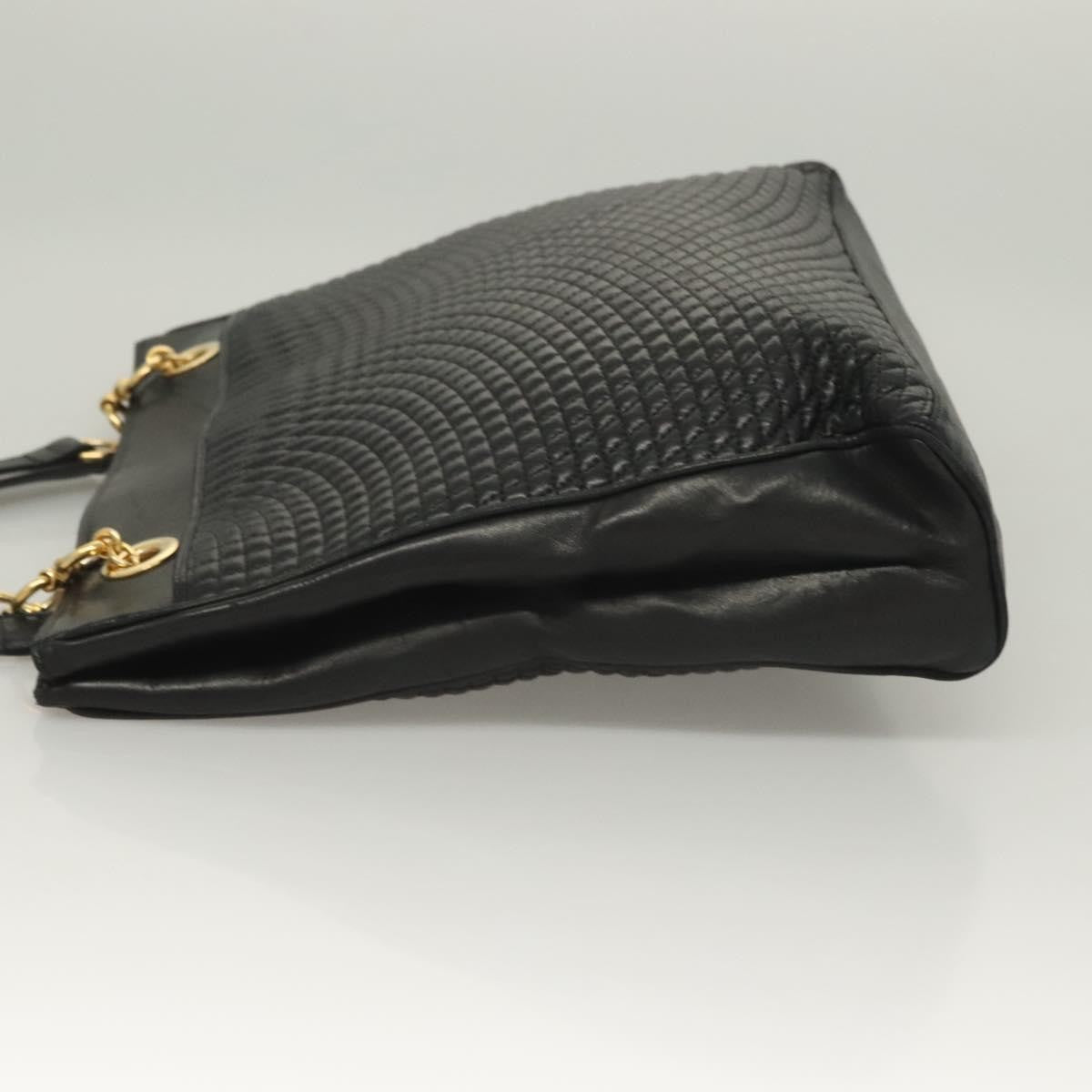 Bally Vintage Leather Black Leather Tote Bag Bag (Pre-Owned)