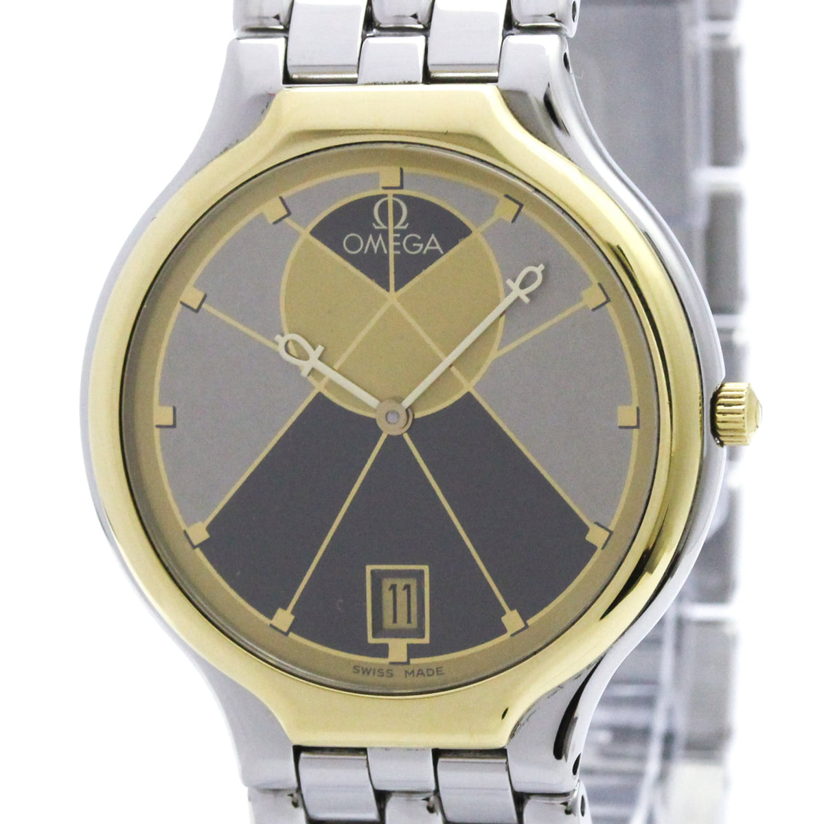 Omega De Ville Quartz Stainless Steel And Yellow Gold Watch (Pre-Owned)