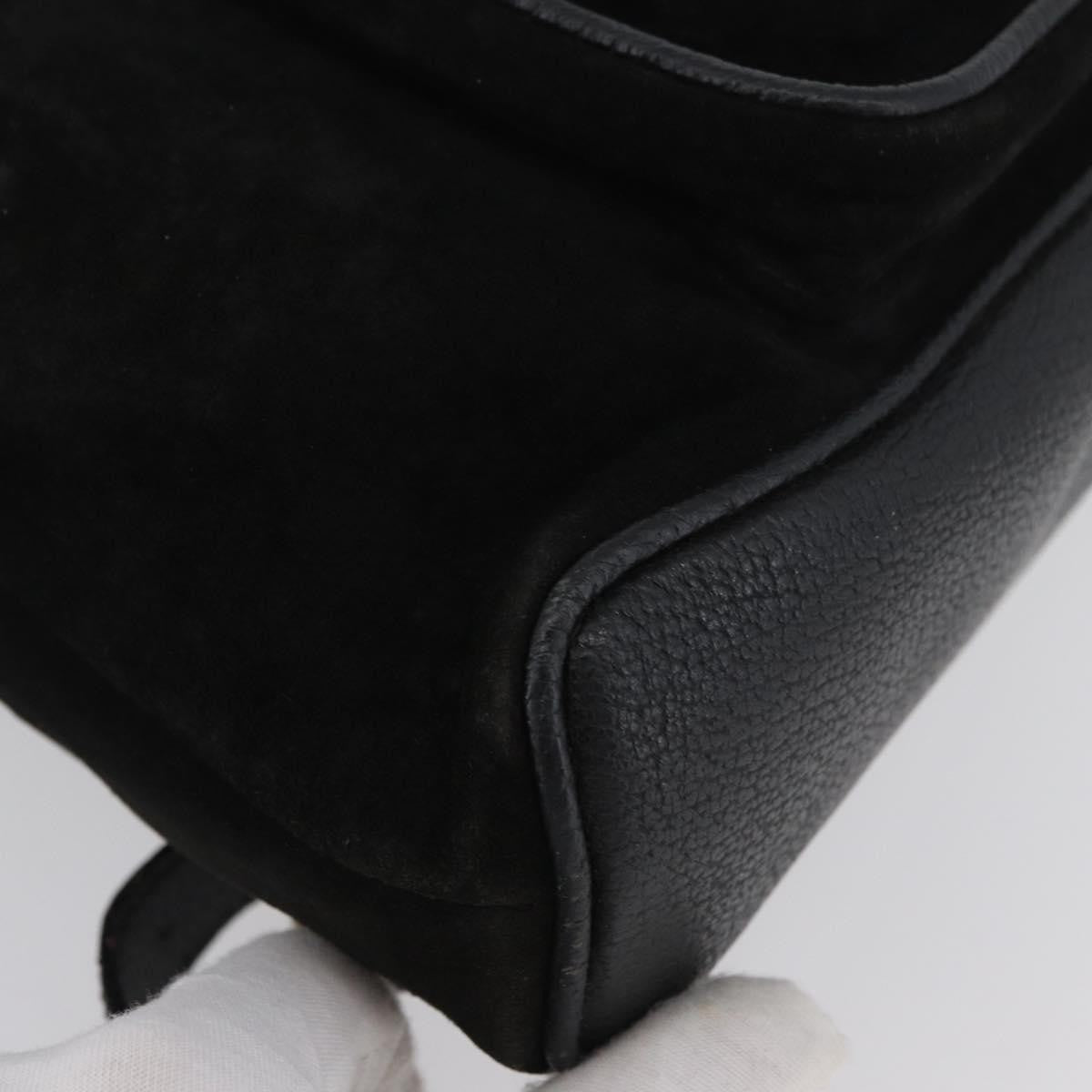 Gucci Gucci Bamboo Daim Black Suede Backpack Bag (Pre-Owned)