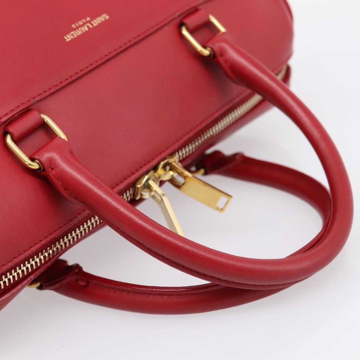Saint Laurent Classic Baby Duffle Leather Red Leather Handbag (Pre-Owned)