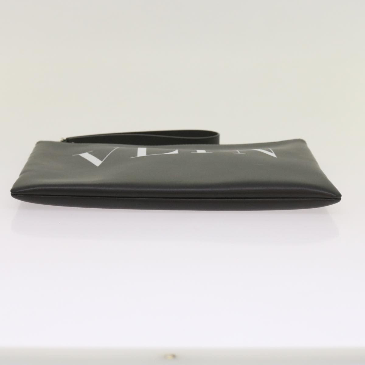 Valentino Garavani Vltn Wristlet Clutch Printed Leather Black Leather Clutche & Pouche Bag (Pre-Owned)