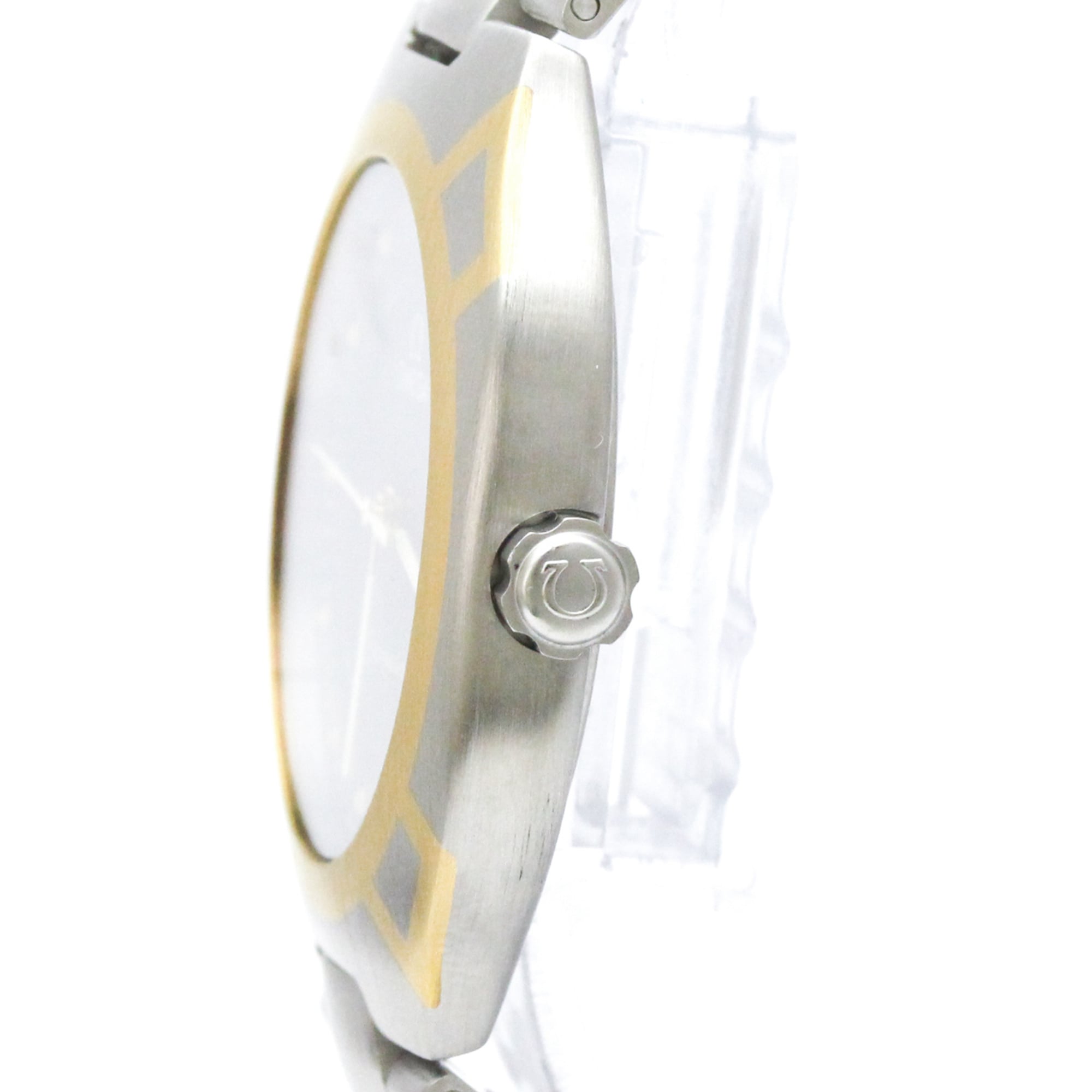 Omega Seamaster Polaris Day-Date Quartz Stainless Steel And Yellow Gold (18K) Watch (Pre-Owned)