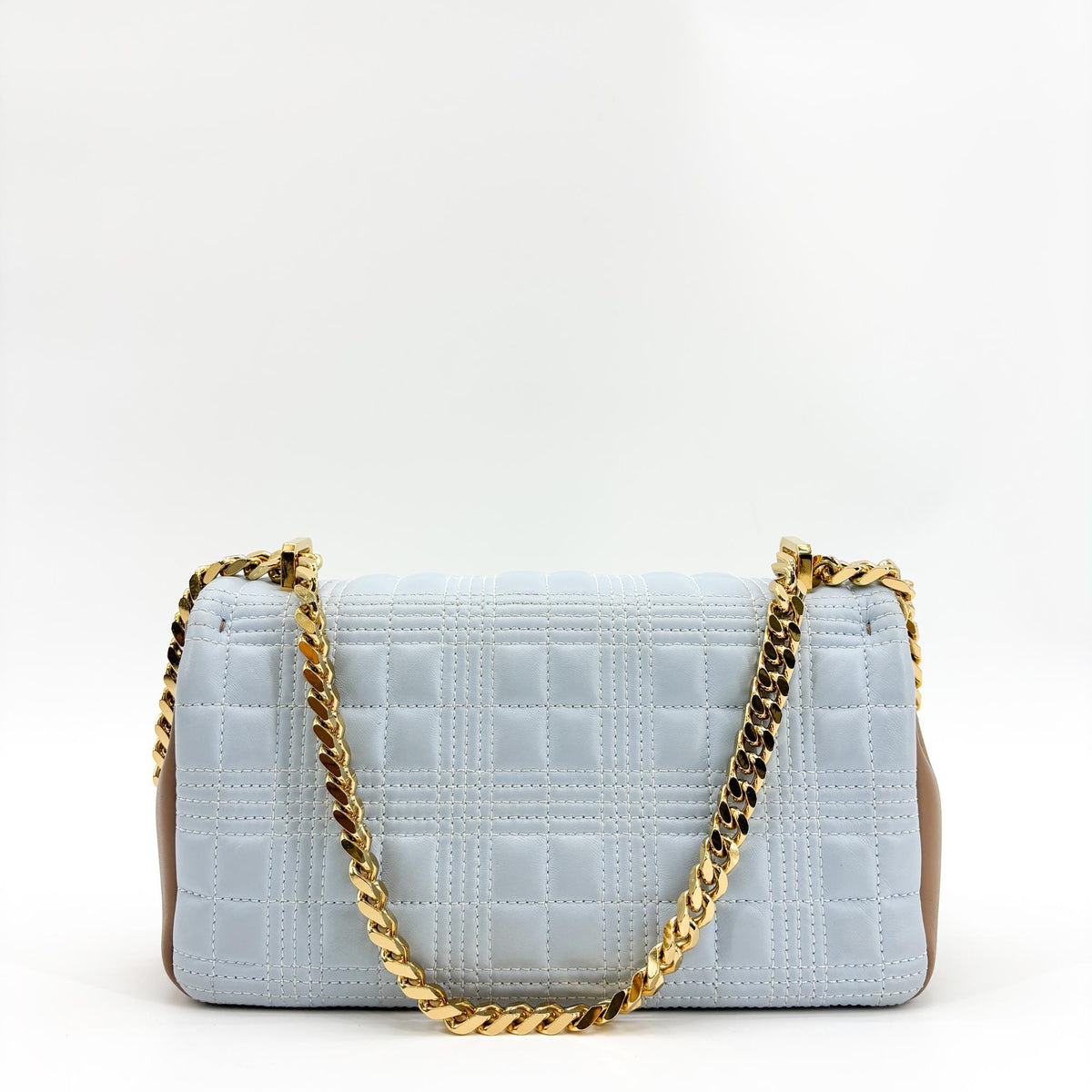 Burberry Lola Camera Quilted Leather Blue Leather Handbag (Pre-Owned)