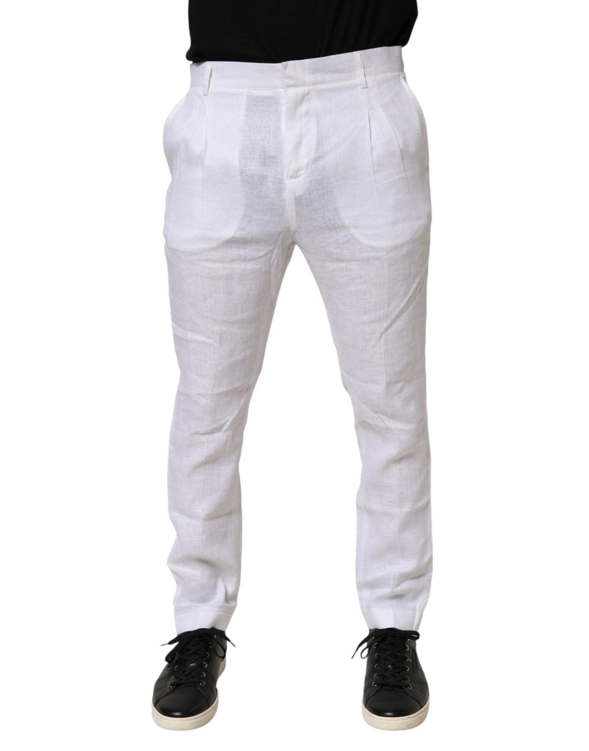Daniele Alessandrini White Linen Formal Dress Trouser Men's Pants (Pre-Owned)