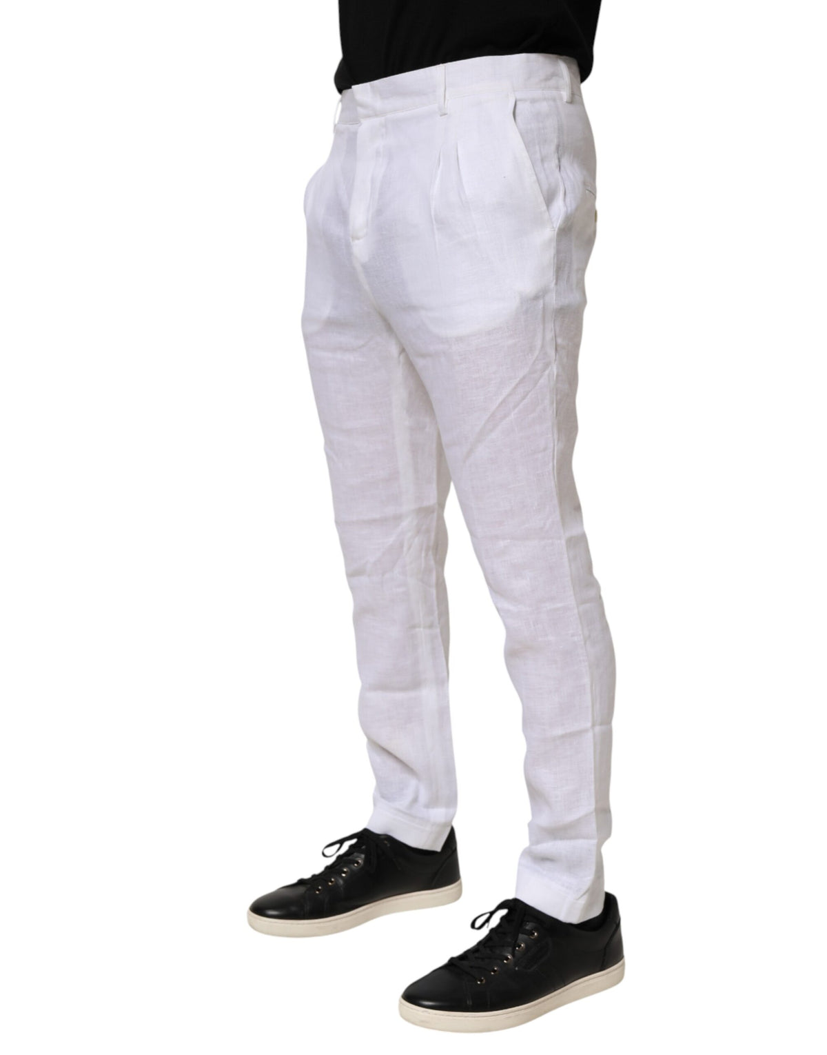 Daniele Alessandrini White Linen Formal Dress Trouser Men's Pants (Pre-Owned)