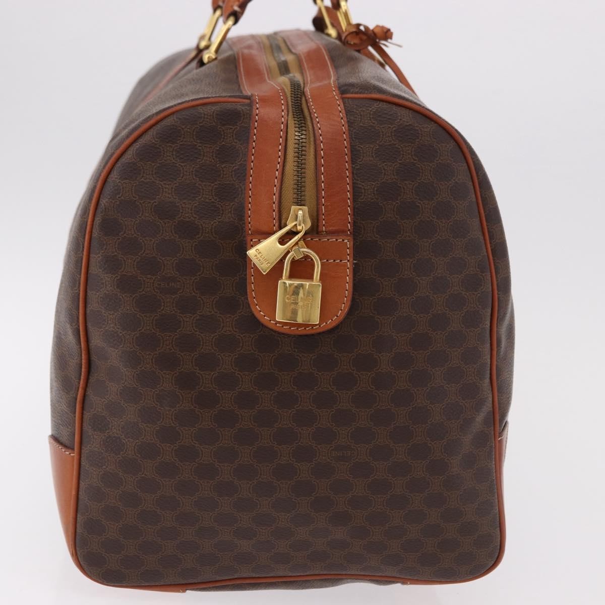 Celine Vintage Duffle Macadam Coated Canvas Brown Canvas Handbag (Pre-Owned)