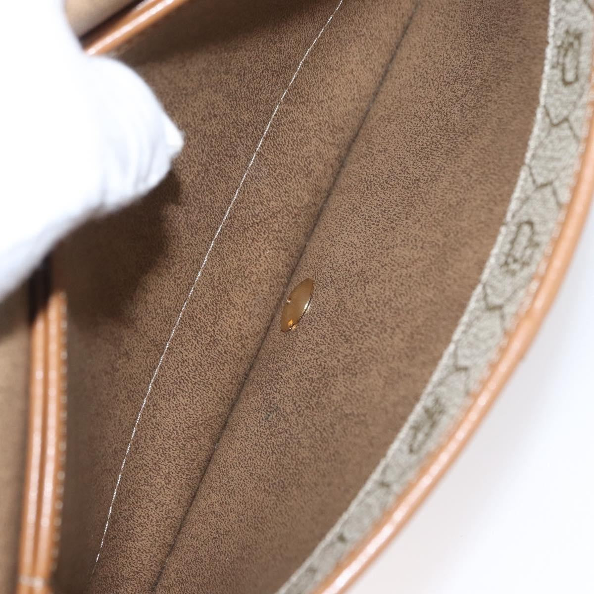 Christian Dior Vintage Honeycomb Zip Coated Canvas Beige Canvas Clutche & Pouche Bag (Pre-Owned)