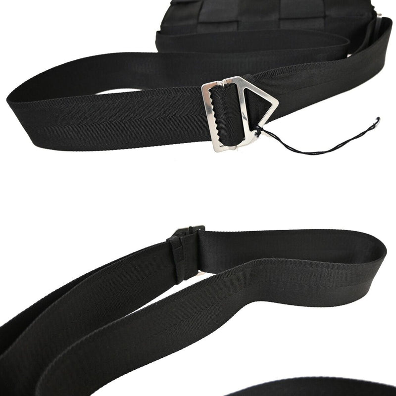 Bottega Veneta Cassette Black Canvas Shoulder Bag (Pre-Owned)