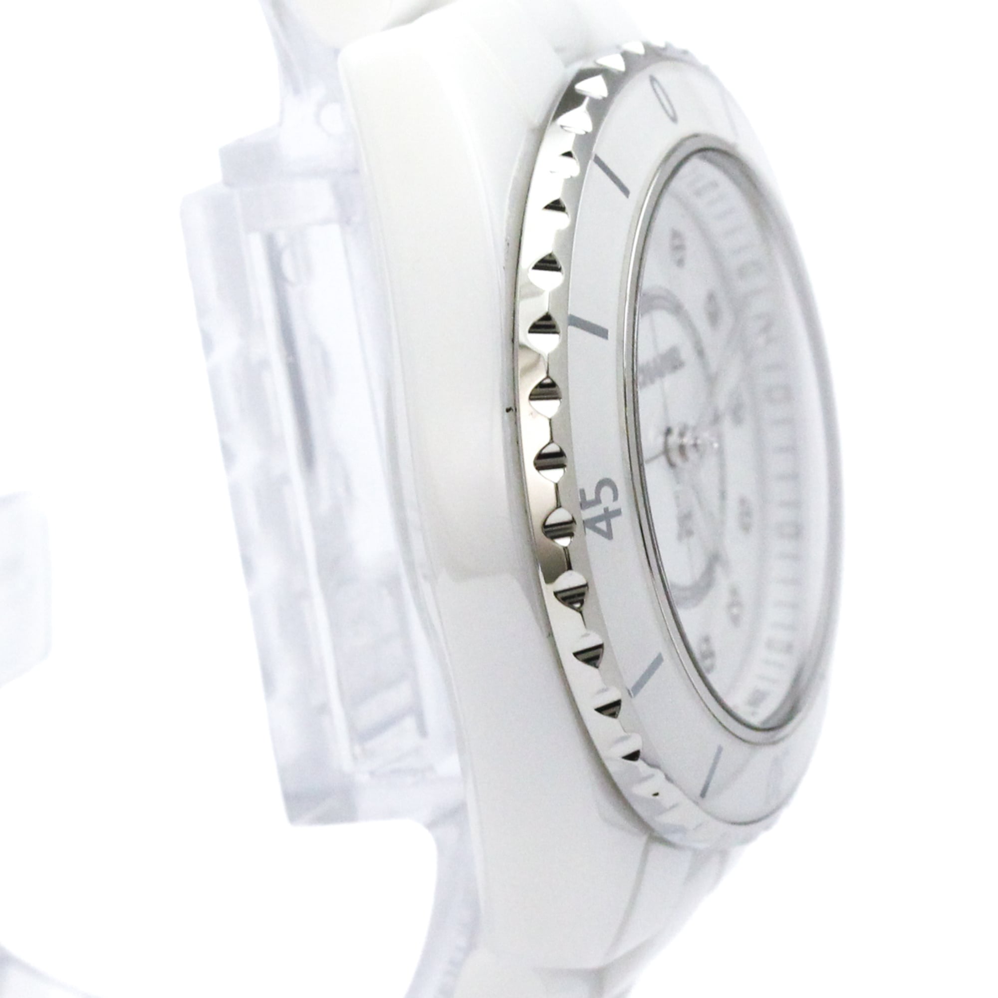 Chanel J12 Quartz Ceramic And Stainless Steel With Diamond Markers Watch (Pre-Owned)