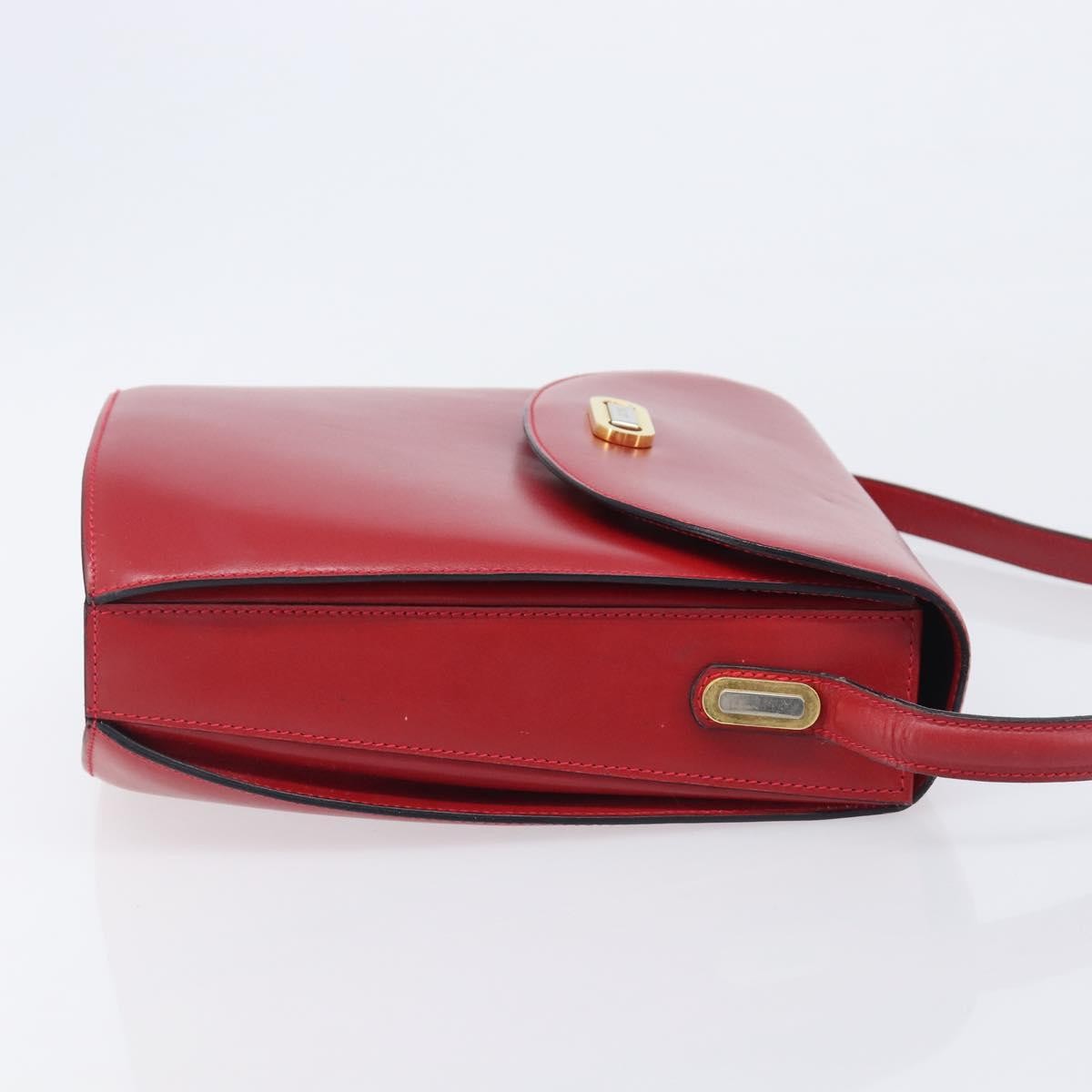 Bally Vintage Leather Red Leather Shoulder Bag Bag (Pre-Owned)