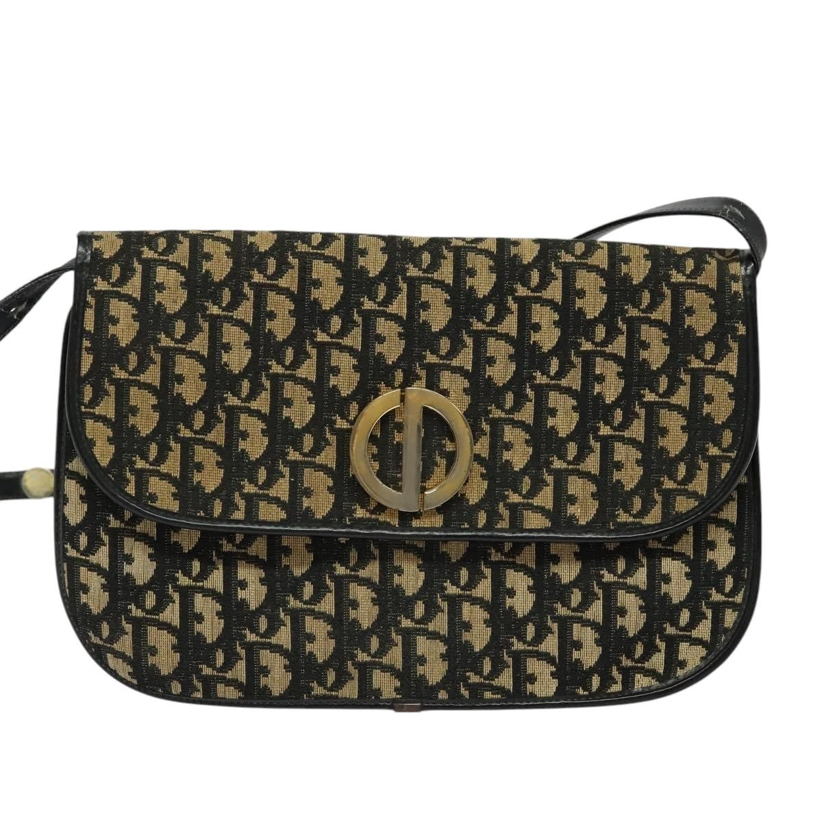 Christian Dior Trotter Shoulder Canvas Navy Canvas Handbag (Pre-Owned)