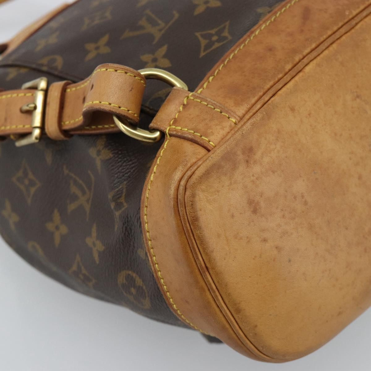 Louis Vuitton Montsouris Monogram Washed Denim Brown Canvas Backpack Bag (Pre-Owned)