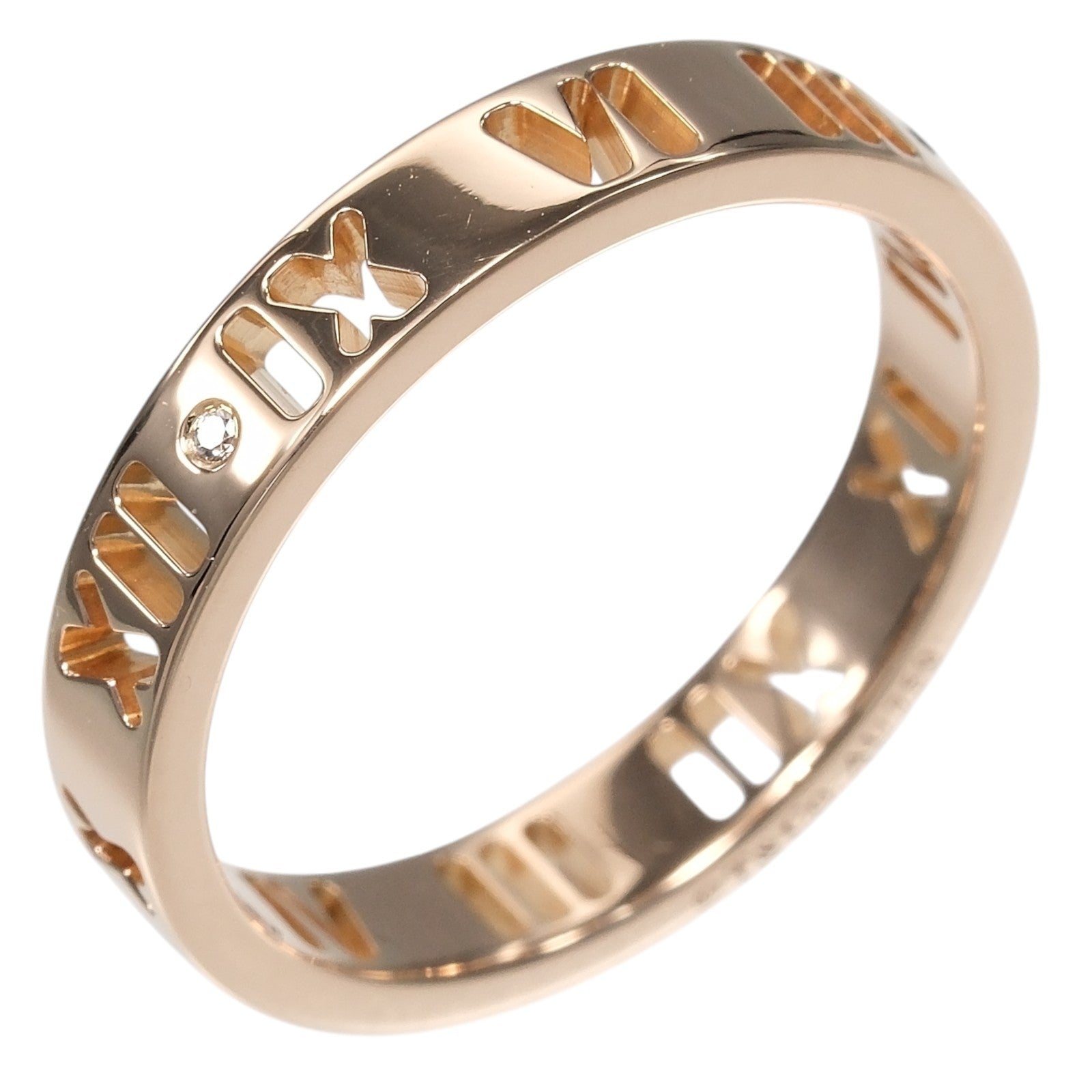 Tiffany & Co. Atlas Pierced 18K Yellow Gold And Diamonds Gold Yellow_Gold Ring Jewelry (Pre-Owned)