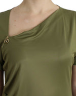 Cavalli Elegant Green Jersey Blouse with Gold Women's Accents