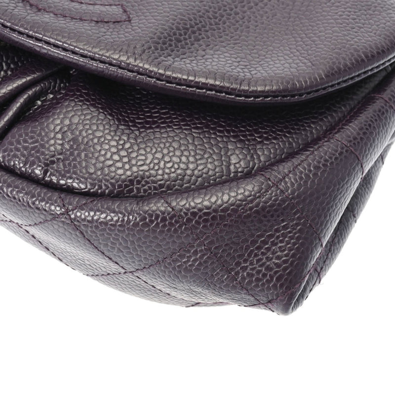 Chanel Demi Lune Purple Leather Shoulder Bag (Pre-Owned)