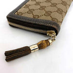 Gucci Bamboo Brown Canvas Wallet  (Pre-Owned)
