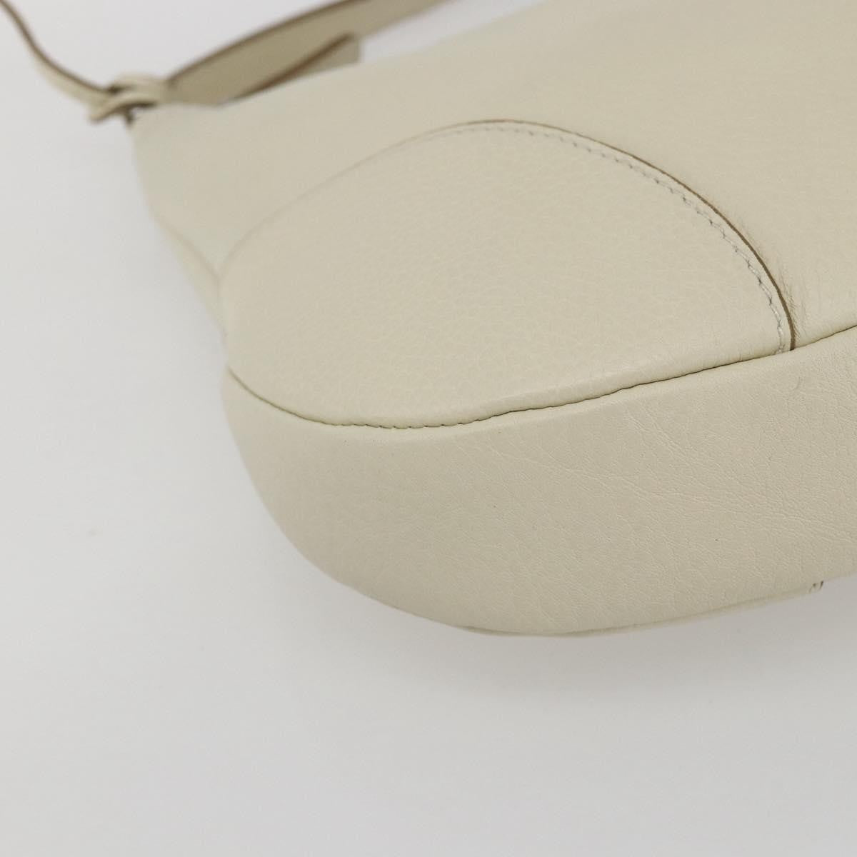 Salvatore Ferragamo Gancini Leather White Leather Shoulder Bag Bag (Pre-Owned)