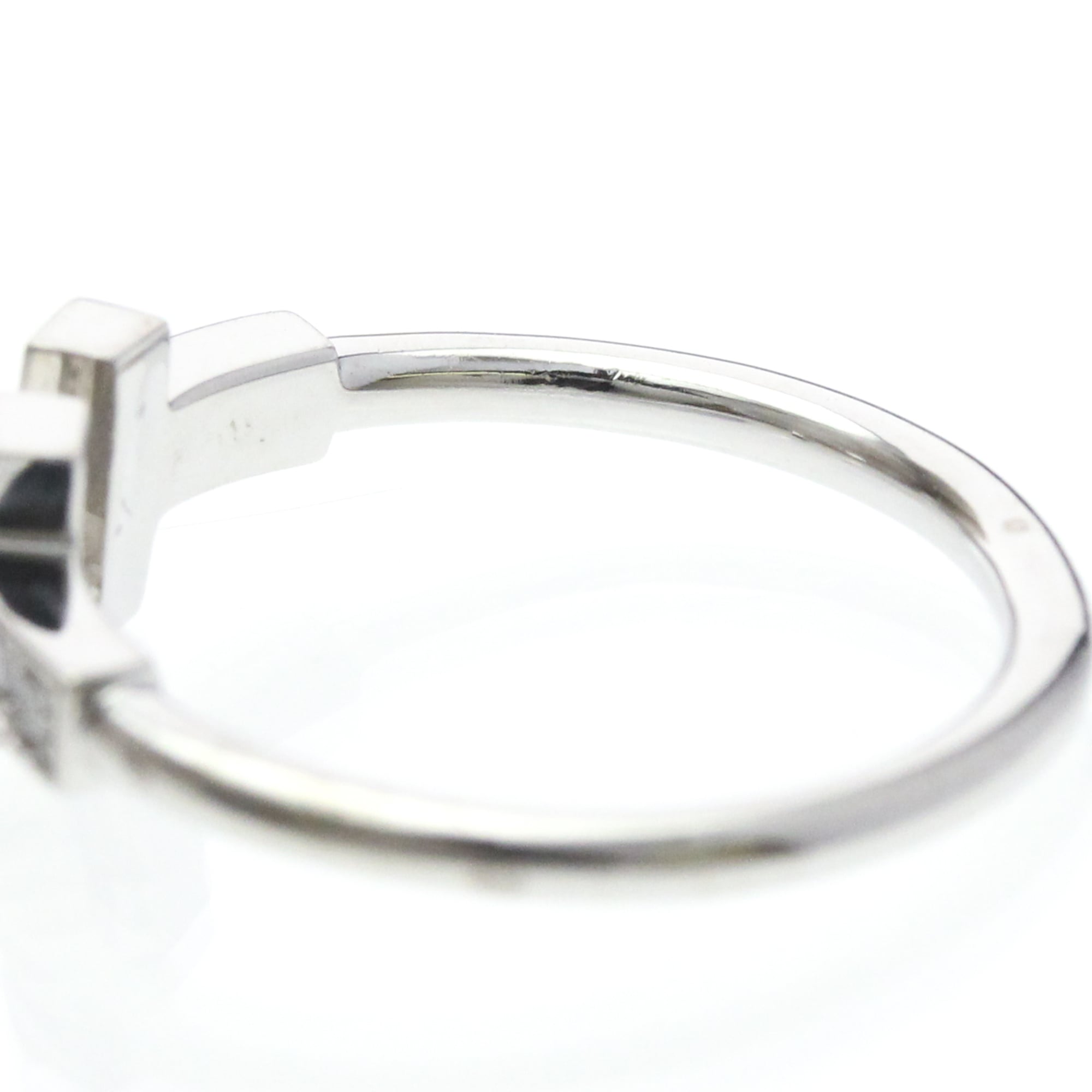 Tiffany & Co. T Wire 18K White Gold Silver White_Gold Ring Jewelry (Pre-Owned)