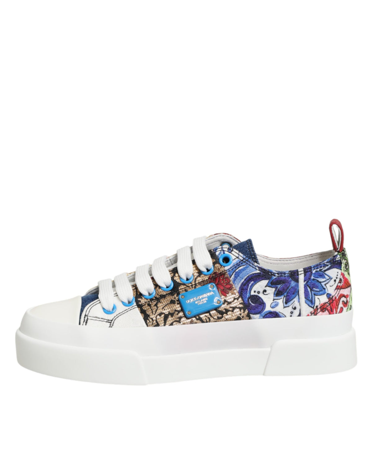 Dolce & Gabbana Multicolor Patchwork Low Top Sneakers Women's Shoes
