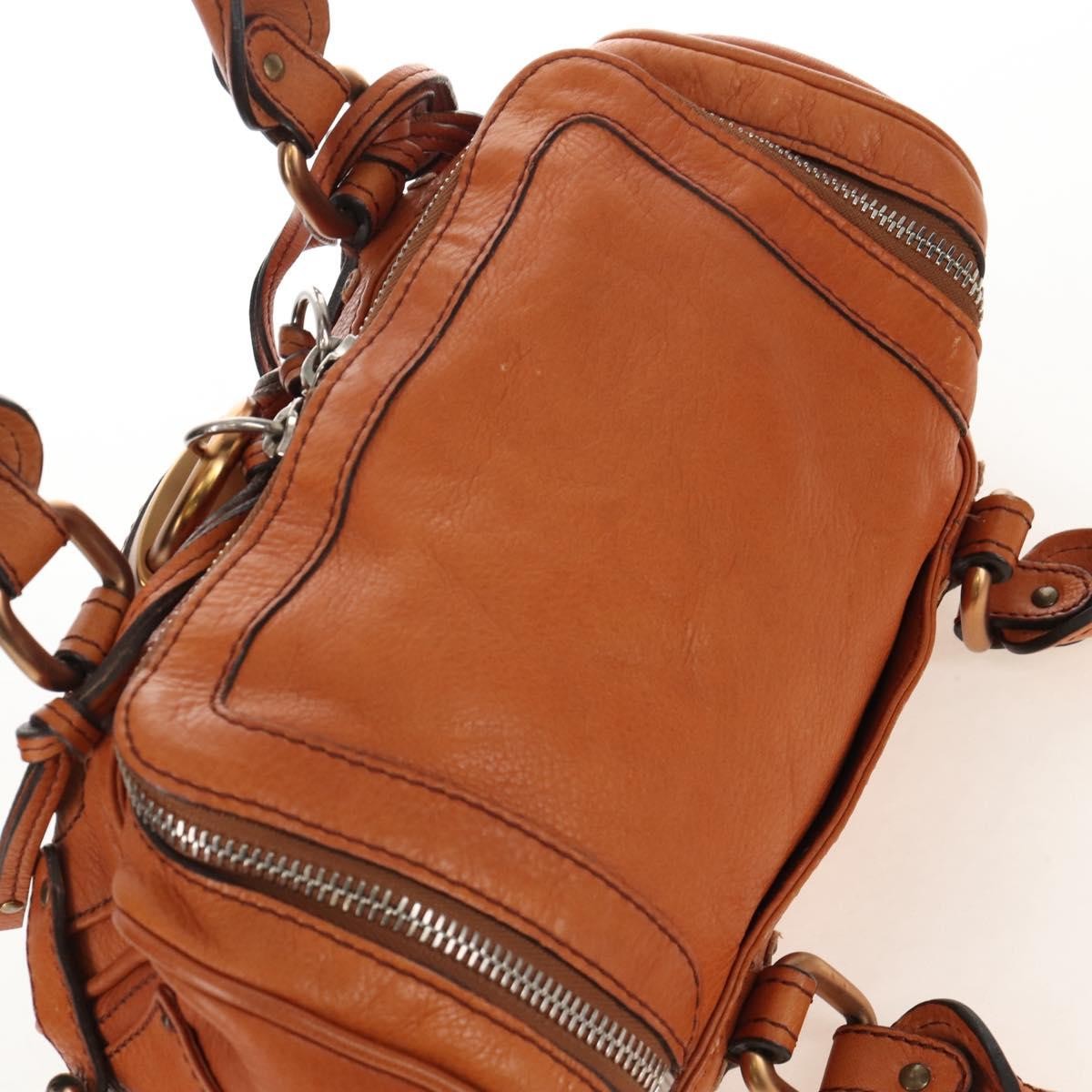 Chloe Paddington Lock Leather Orange Leather Handbag (Pre-Owned)