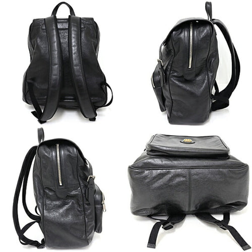 Gucci Backpack Black Leather Backpack Bag (Pre-Owned)