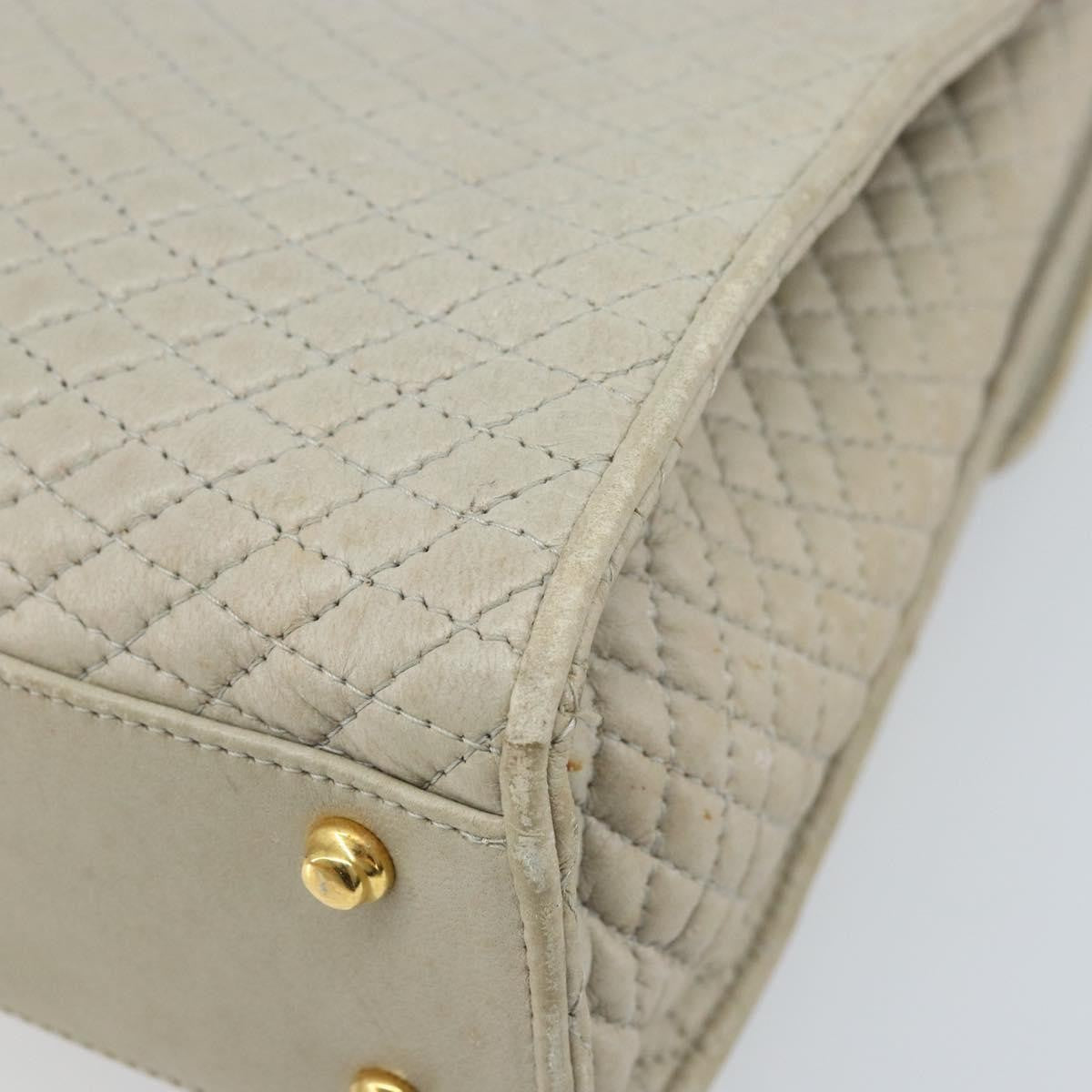 Bally Vintage Leather Beige Leather Handbag (Pre-Owned)