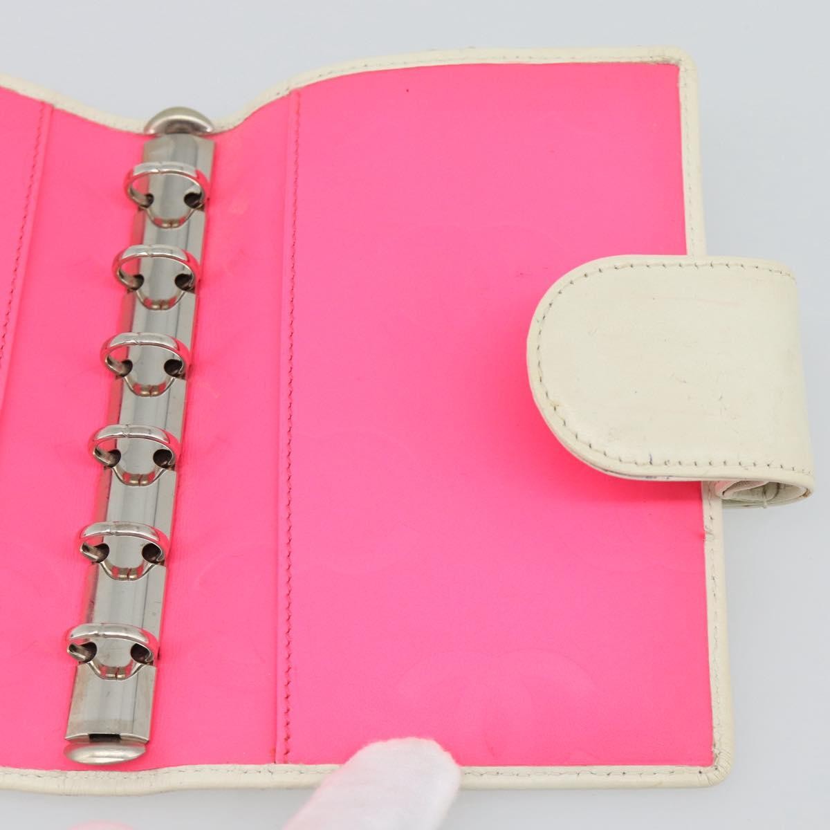 Chanel Cambon Zipped Pocket Quilted Lambskin White Leather Wallets Accessory (Pre-Owned)