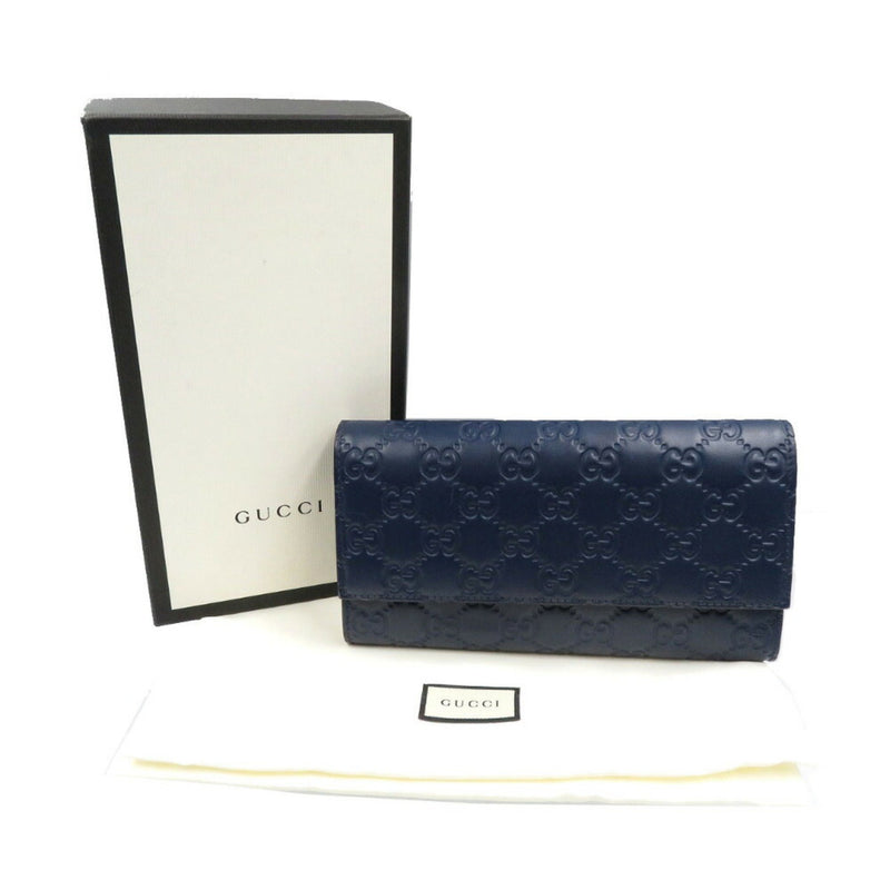 Gucci Continental Navy Leather Wallet  (Pre-Owned)