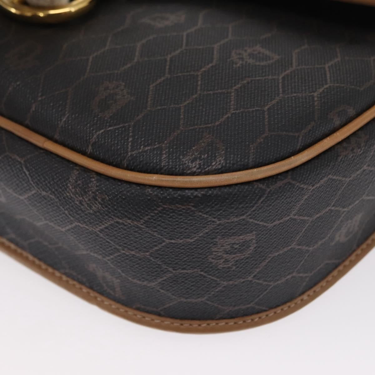 Christian Dior Vintage Honeycomb Flap Canvas And Leather Black Canvas Shoulder Bag Bag (Pre-Owned)