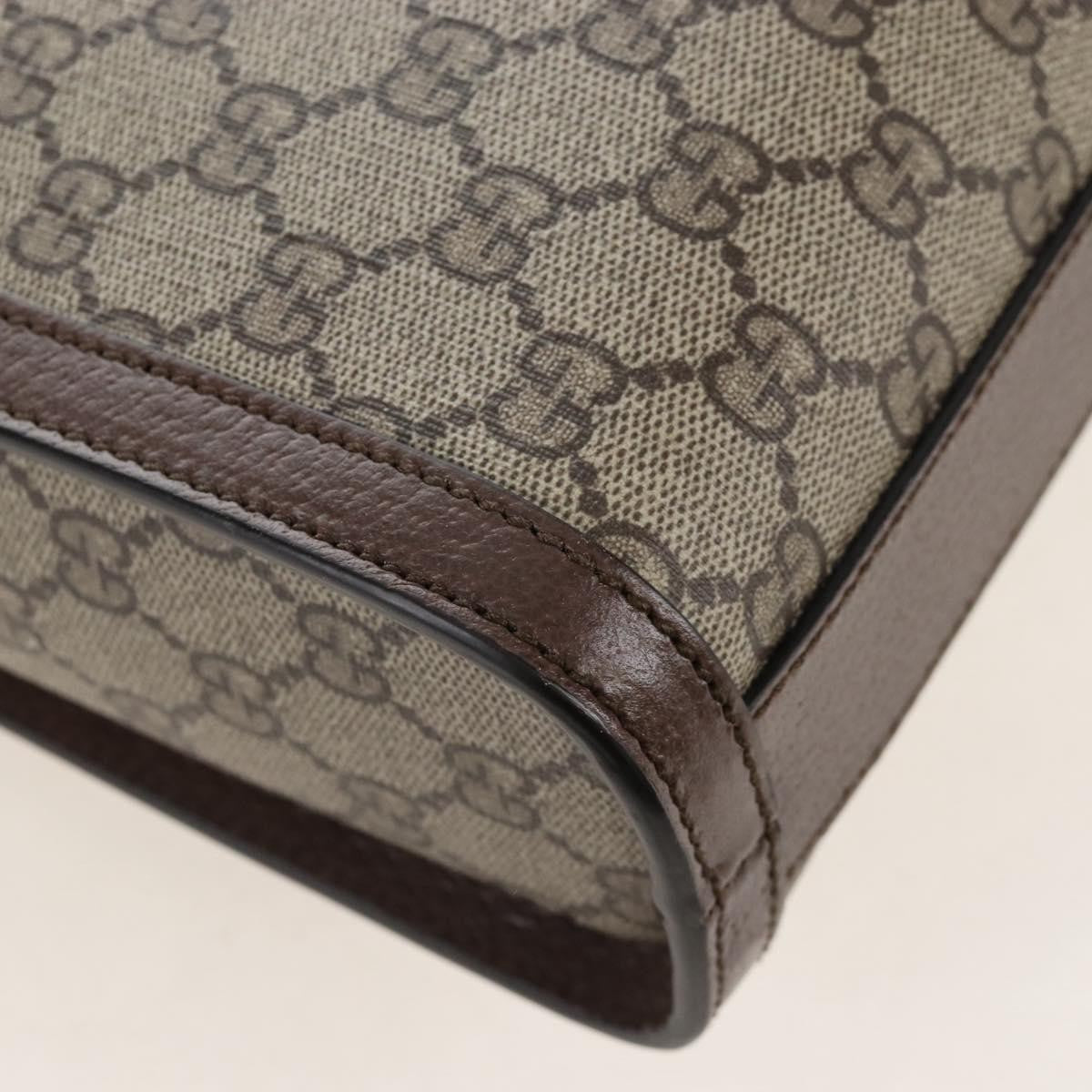 Gucci Cut Out Handle Printed Gg Coated Canvas Brown Canvas Tote Bag Bag (Pre-Owned)