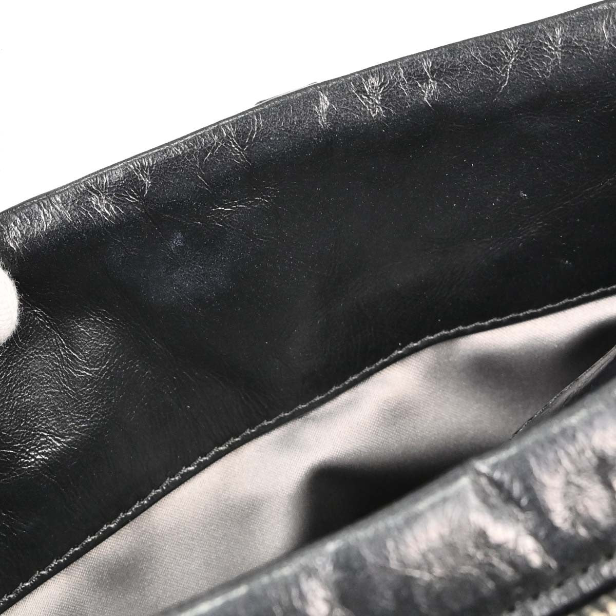 Chanel Twisted Bowling Glazed Calfskin Black Leather Shoulder Bag Bag (Pre-Owned)
