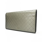 Chanel Logo Cc Silver Leather Wallet  (Pre-Owned)