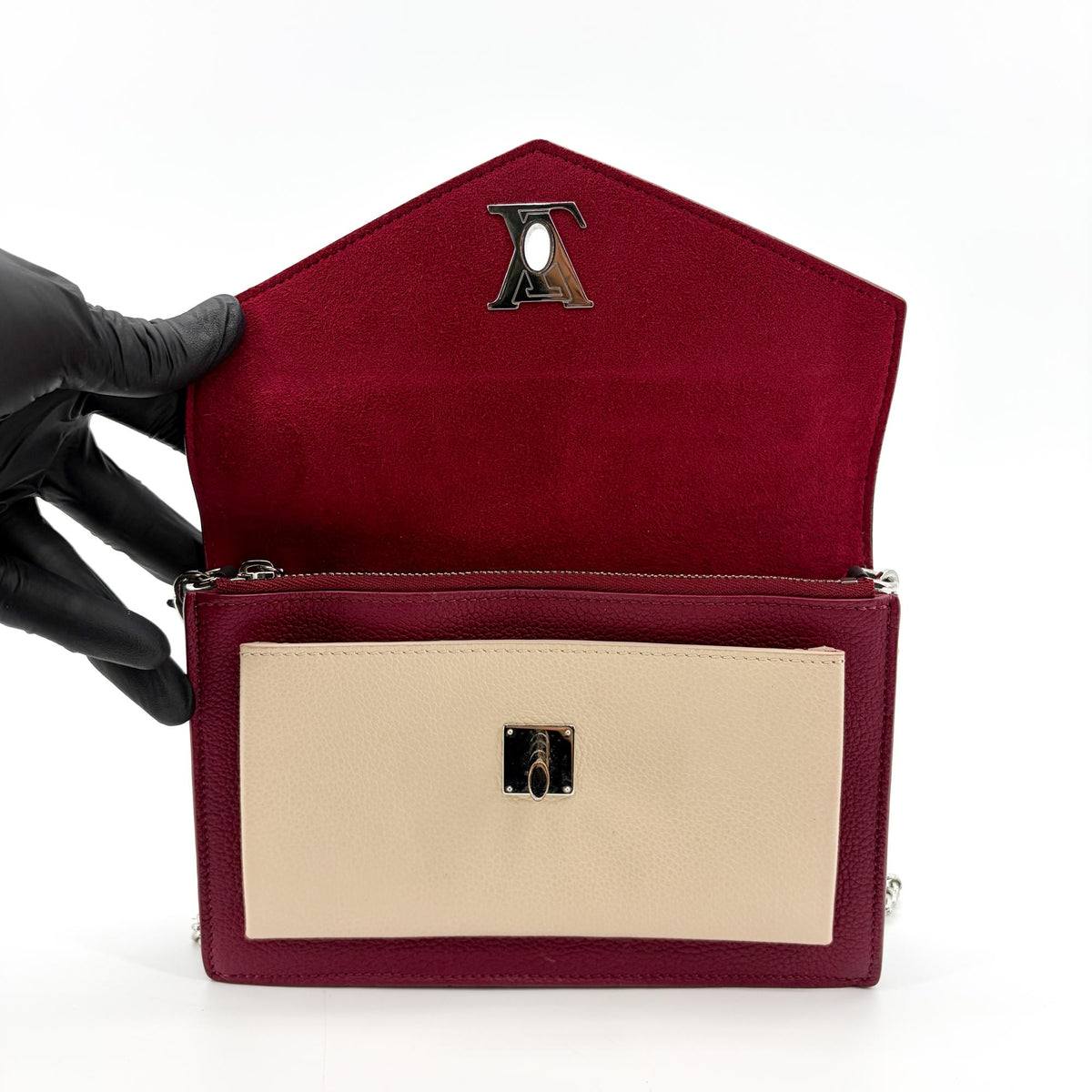 Louis Vuitton Lockme Chain Leather Red Calfskin Handbag (Pre-Owned)