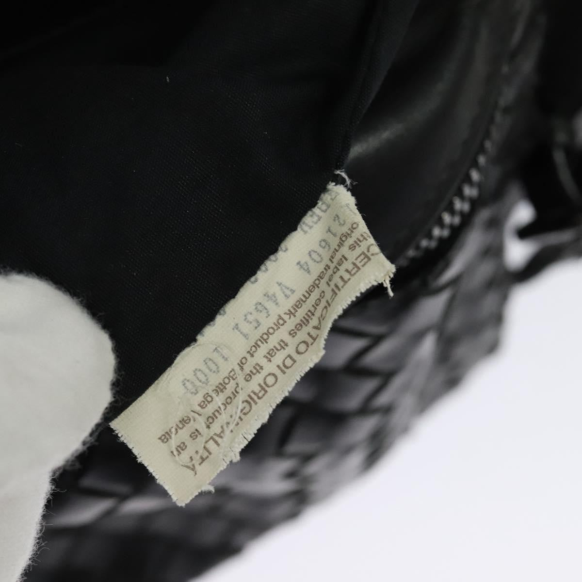 Bottega Veneta Utility Waist Leather With Intrecciato Black Leather Shoulder Bag Bag (Pre-Owned)